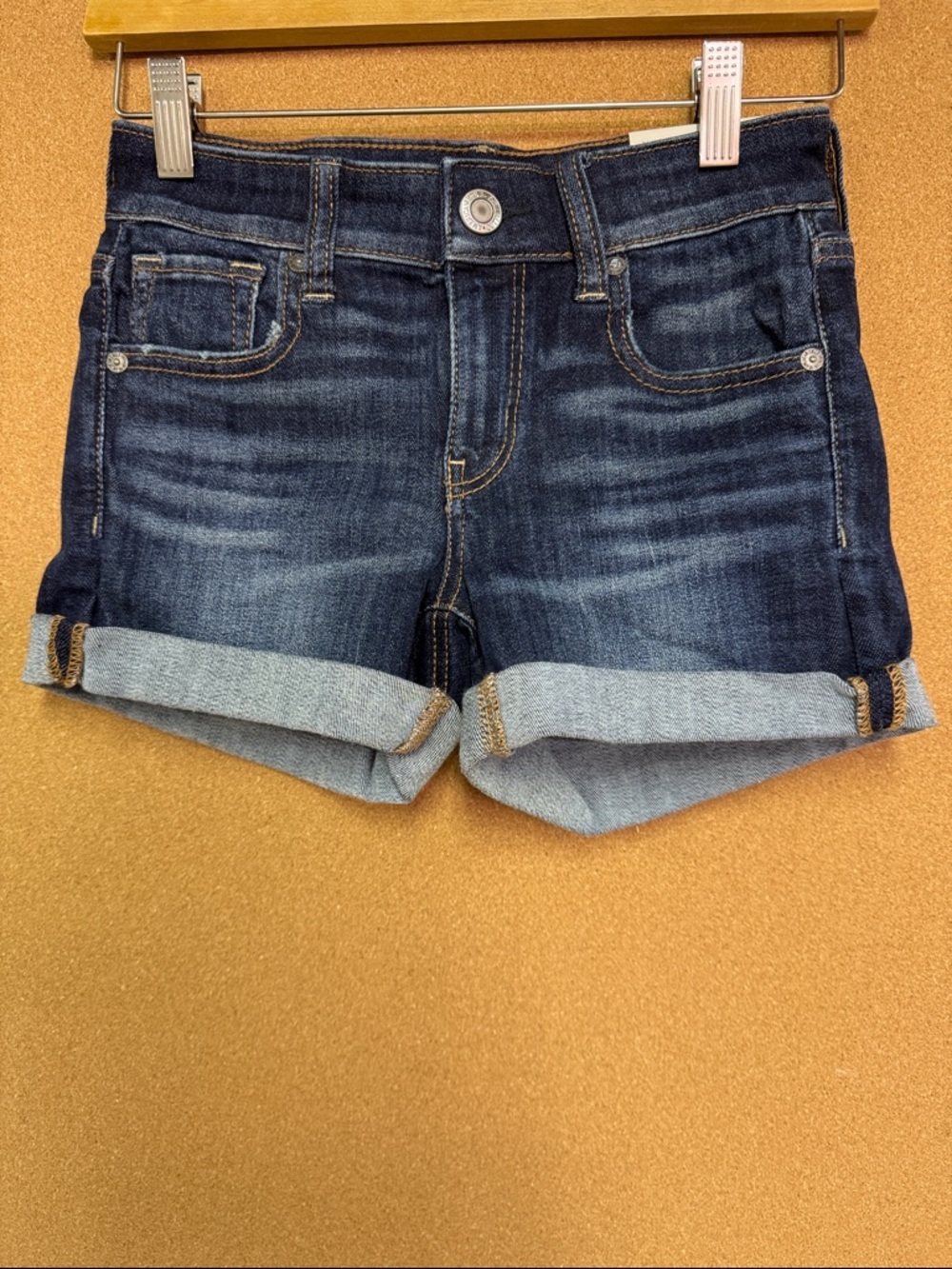 American Eagle Outfitters Indigo Rolled Cuff Denim Shorts